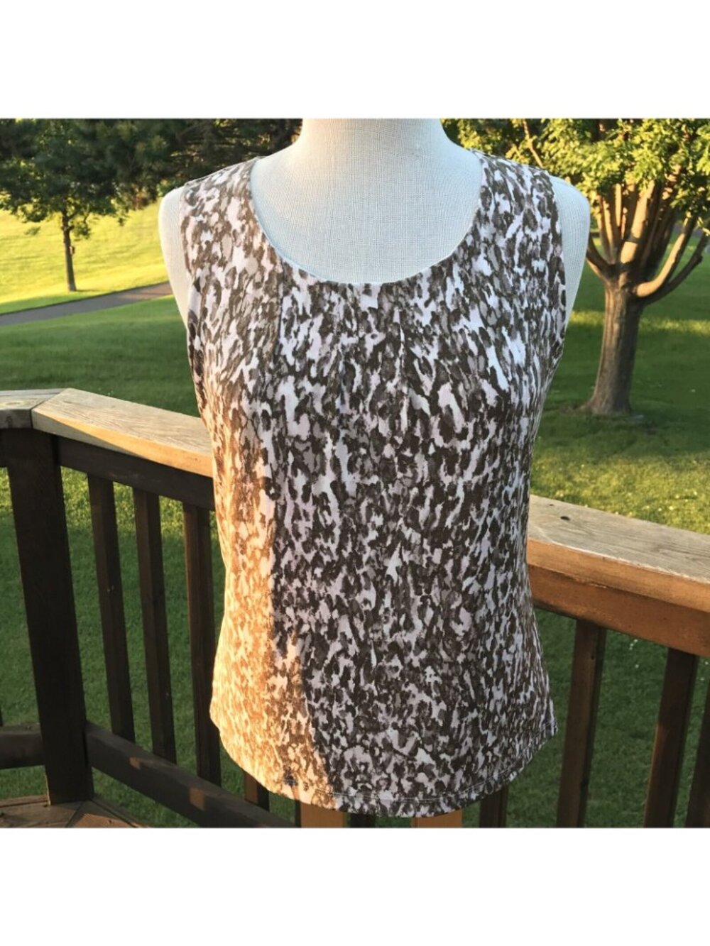 Chico's Easywear Twin 2 PC Set Jacket Size 0/1 Shell Slinky Leopard Brown Pink - Picture 6 of 12